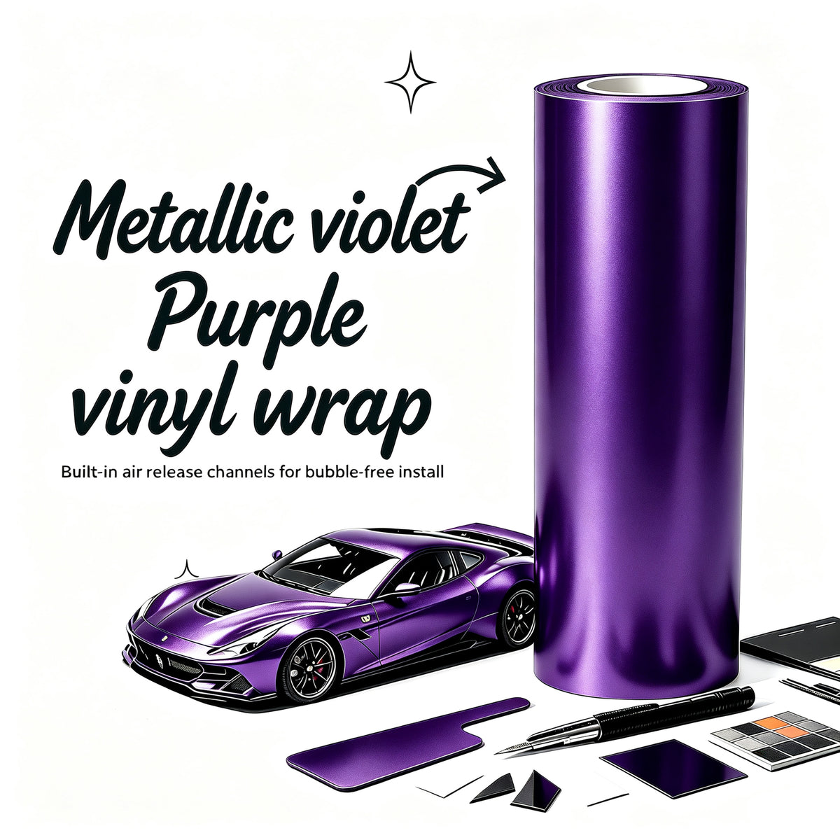 PBEE Liquid Metal violet vinyl wrap