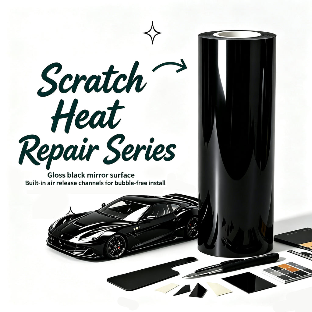 PBEE Gloss Black Vinyl Wrap Heat Self-Healing